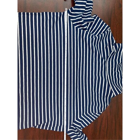 Vineyard Vines Navy & White Stripe Long Sleeve Turtleneck Blouse Size X-Small - Picture 4 of 5